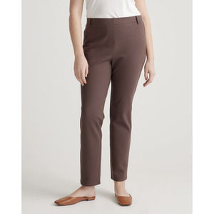 Quince Ultra-Stretch Ponte Straight Leg Pant Dark Brown S